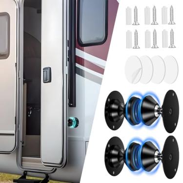 Imagem de Pacote com 2 batentes de porta magnéticos para trailers, porta-bagagens resistentes com adesivos e parafusos, para trailer, trailer, motorhome