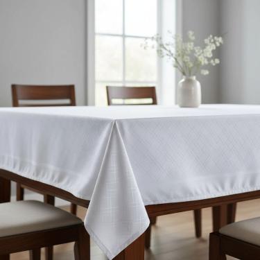 Imagem de Toalha de Mesa Natal Requinte II Branco Dohler Quadrada 4 Lugares 1,60x1,60m