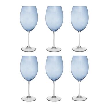Imagem de Cj 6 Taças de Cristal para Água/Vinho Banquet Azul 580ml Wolff