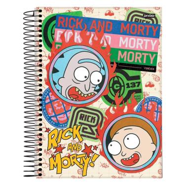 Imagem de Caderno Espiral Universitário Capa Dura 1 Matéria 80 Folhas Rick And Morty Jandaia Estampa 3