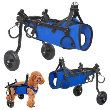 Imagem de Cadeira de rodas ajustável para cães para pernas traseiras - Suporte macio e confortável para animais de estimação idosos e deficientes com corda de fivela em D - Auxílio de mobilidade ideal para cães