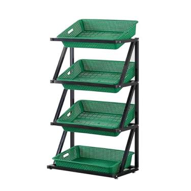 Imagem de Rack de exibição de loja, suporte de exibição de varejo, organizador de prateleira de supermercado versátil, organizador de lanches de despensa de cozinha de chão, com caixa de armazenamento removível