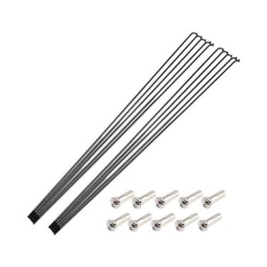 Imagem de Raios De Bicicleta Em Aço Inoxidável 304 Preto 14G Para Bicicletas De 