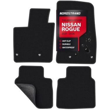 Imagem de Tapetes para Nissan Rogue - Ajuste personalizado para Nissan Rogue 2021 2022 2023 2024 2025 - Conjunto de 4 fileiras dianteiras e 2ª fileiras - Borracha antiderrapante - Tapete de 850 g resistente