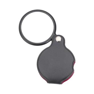 Imagem de Lupa Portátil Mini 50/60mm 6/8X Com Estojo De Couro Dobrável Para Leit