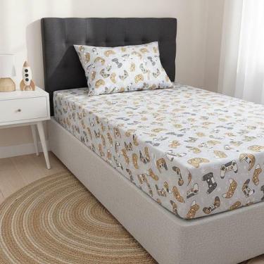 Imagem de Jogo de lençol com elástico e fronha infantil 2 peças decoração quarto