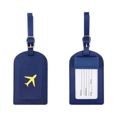 Imagem de Etiqueta De Bagagem Em Couro Estampado Para Malas De Negócios, Identif