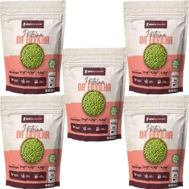Imagem de Kit 5X Proteína da Ervilha - 900g Refil Morango - NewNutrition-Masculino