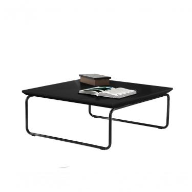 Imagem de Mesa de Centro Kairos Quadrada Tampo MDF Estrutura Aço 70cm Laca Preto Lar Flex Móveis