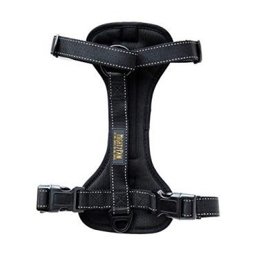 Imagem de Arreio para cães de carro Mighty Paw, cinto de segurança para veículos com alças ajustáveis e acolchoamento macio, funciona como um arnês padrão com um acessório de correia frontal sem puxar.Mighty Paw Large preto 9901385