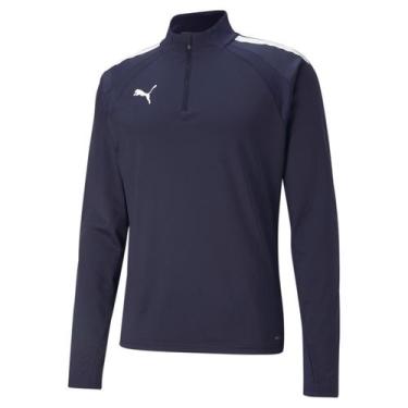 Imagem de Jaqueta Puma Teamliga 1/4 Zip Top Masculino -  Marinho E Branco