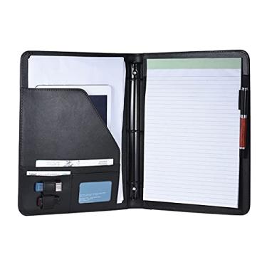 Imagem de LUGU Professional Business Portfolio Padfolio pasta Document izer Caso A4 PU com cartão U Flash Disk suporte do memo ndo Anotações de folha solta loop