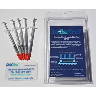 Imagem de Shin-Etsu MicroSi X23-7783D, direto do fabricante, lubrificante térmico de silicone de alto desempenho genuíno, cinco seringas de 0,5 g (5x0,5 gm), com lote #, Exp. Encontro