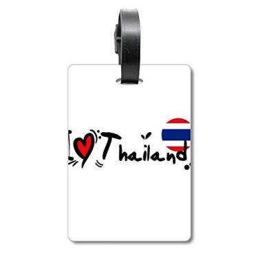 Imagem de I Love Thailand Bandeira da Palavra Love Heart Ilustration Mala Etiqueta Bagagem Cartão Scutcheon Etiqueta