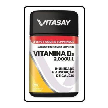 Imagem de Suplemento Vitasay Vitamina D3 2.000Ui 90 Cpr - Hypera - Hypera Pharma