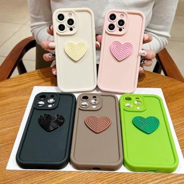 Imagem de Moda 3D Love Heart Phone Case para Samsung Galaxy S24 S23 Ultra S22 Plus S21 FE A32 A52 A33 A53 A14 A34 A54 5G Candy Color, branco, para Samsung S21 FE