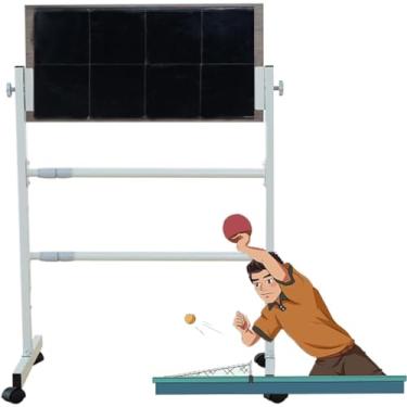 Imagem de Placa de rebote de mesa de pingue-pongue interna/externa, rebote de placa de retorno de tênis de mesa independente, equipamento de autotreinamento, fácil de instalar, preto, com 6 borrachas