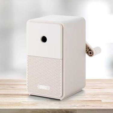 Imagem de Deli Apontador de lápis manual, apontador automático de manivela com ponta ajustável para lápis e lápis de cor, apontador de lápis para crianças, estudantes, sala de aula, casa e escritório, cinza