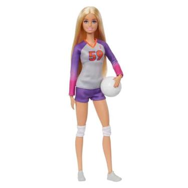 Imagem de Barbie Profissões Boneca Jogadora de Vôlei para crianças a partir de 3 anos