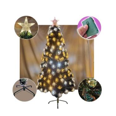 Imagem de Árvore de Natal LED Cristal 120cm com Fibra Ótica Estrela - Multia