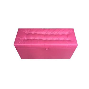 Imagem de Recamier puff baú estofado solteiro - rosa choque - material sintético