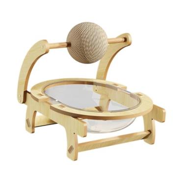 Imagem de Ioensy Cama de gato de cápsula espacial de madeira Cave Four Seasons Universal Activity Centre Fácil limpeza Condomínio Cat Spaceship Bed para gatinhos