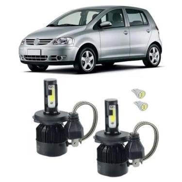 Imagem de Kit Super Led Farol Alto E Baixo Volkswagen Fox Foco Simples H4 - Tech