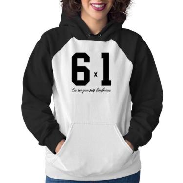 Imagem de Moletom Feminino 6x1 - Foca na Moda, Branco, Preto, M