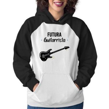 Imagem de Moletom Feminino Futura Guitarrista - Foca na Moda, Branco, Preto, GG