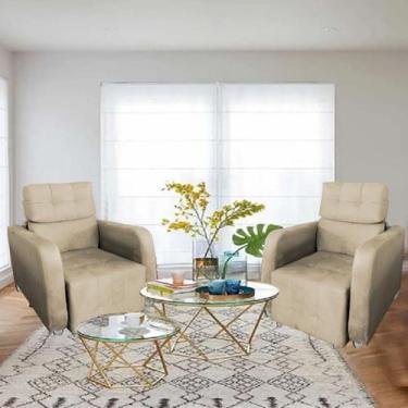 Imagem de Poltrona Retrátil e Reclinável Com Encosto de 4 Regulagens Sala De Est