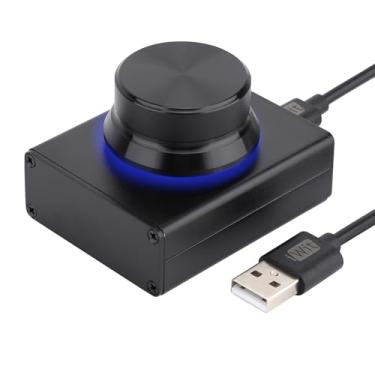 Imagem de DROK Botão de volume USB, botão de controle de volume USB externo com função de mudo de 1 tecla compatível com Win7 8 10 XP Mac Vista Android, preto