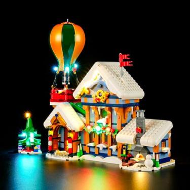 Imagem de MENZAVA Conjunto de luzes LED compatível com Lego 10339 modelo de blocos de construção de ícones de correios do Papai Noel – conjunto de modelos não incluído