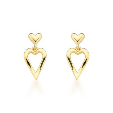 Imagem de Brincos Delicados Coração Em Ouro 18k - Toque De Romantismo