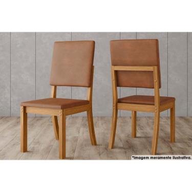 Imagem de Cadeira Sala De Jantar Milla Plus Kit 2 Unidades Nature-courano-caramelo - Henn