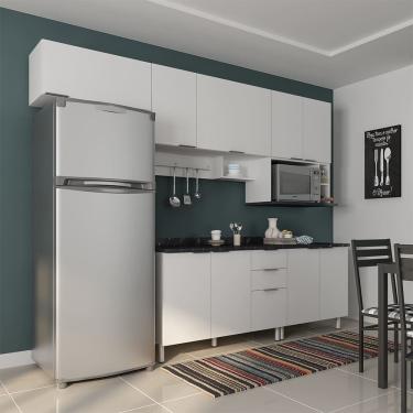 Imagem de Cozinha Completa Rubi 9 Portas 3 Gaveta 5 Prateleira Bartira Branco