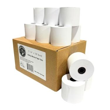 Imagem de BAM POS Rolos De Papel Bond 2 1/4" X 150', 1 Folha - Para Máquinas E Calculadoras. Impressões Nítidas Compatíveis Com Hr-10Rc, Hr-170Rc, Hr-200Rc, El-1197Piii, El-1801V, P23-Dhv-3, Cp-90A Mais (12 R