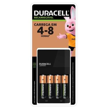 Imagem de Carregador de Pilhas AA e AAA Duracell - Com 4 Pilhas Rec AA