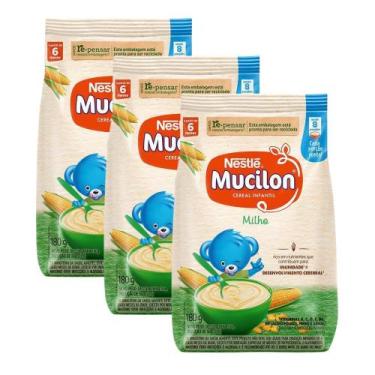 Imagem de Kit 3 Mucilon Milho Cereal Infantil Sachê 180g