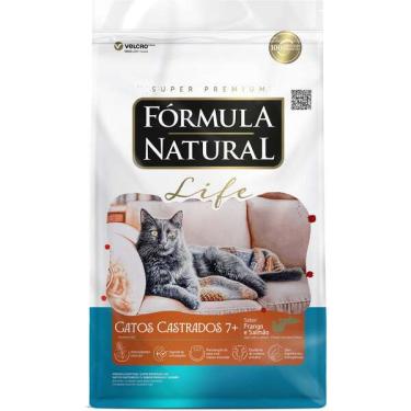 Imagem de Ração Seca Fórmula Natural Life para Gatos Castrados Sabor Frango e Salmão 7+ - 7 Kg