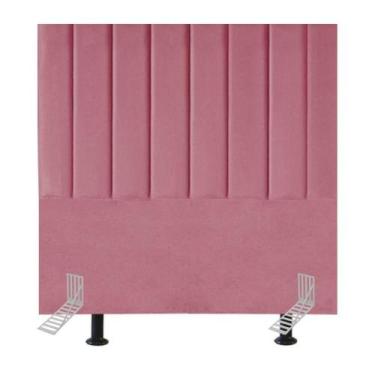 Imagem de Cabeceira Cama Casal Queen Size 160 Cm Lídia Suede E Frame rosa - Blac