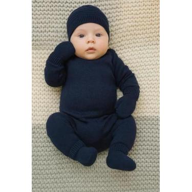 Imagem de Kit Maternidade Bebê Recém-nascido Touca,Luva,meia Papilloo, Azul, Mar