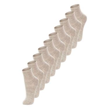 Imagem de Kit com 10 Pares de Meias Infantil Cano Médio Lupo 2727-088, Bege, 30-