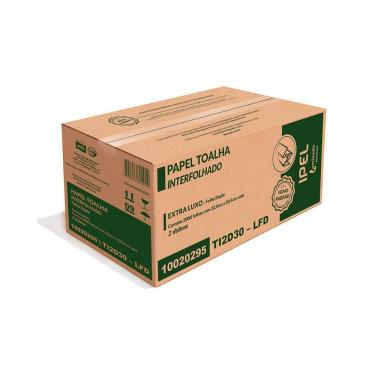 Imagem de Papel Interfolha 100% Celulose 22,5 x 21cm 2 dobras FD Ipel c/2.000 folhas