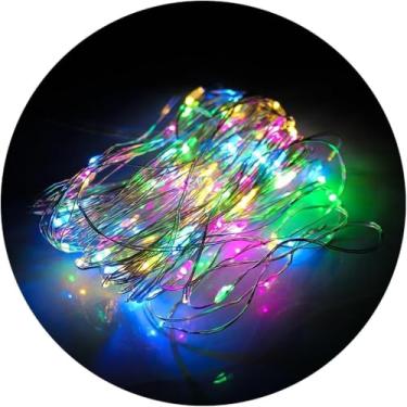 Imagem de Pisca Pisca LED Fio de Fada 2m 20 LEDs – Decoração de Festas, Casamentos, Aniversários, Natal e Fotos Criativas (Colorido)