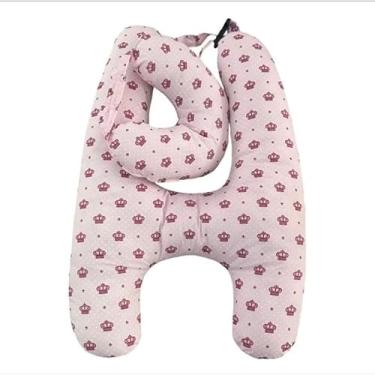 Imagem de Almofadas de Apoio para o Pescoço em Formato de H para Crianças com Apoio para o Pescoço Ajudam Você a Dormir e Descansar durante a Viagem(Coroa Rosa)