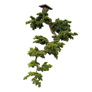 Imagem de Bonsai artificial simulado pinho artificial invertido planta verde paisagem pátio interior janela pinho parte superior da decoração da parede para o escritório em casa (tamanho: 120 x 100 cm) ()