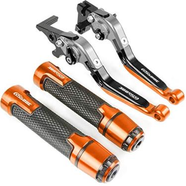 Imagem de WEJUSA Para Suzuki GS500E 1994 1995 1996 1997 1998 GS 500E WOTH Logo Motocicleta CNC Alavanca de embreagem de freio ajustável Pegas de mão Alavanca de embreagem de freio de motocicleta (Cor: 5)