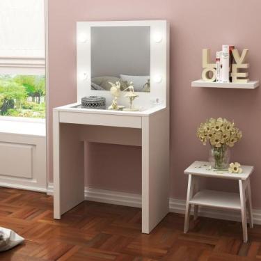 Imagem de Penteadeira Com Espelho Multimóveis Cr35025 Branca - MULTIMOVEIS