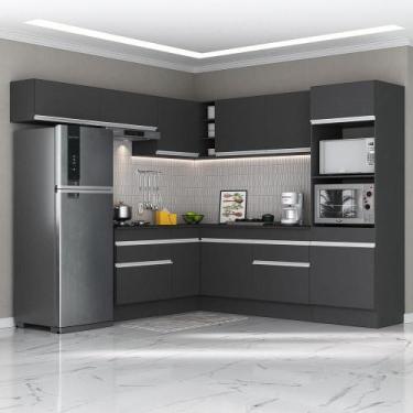 Imagem de Armário De Cozinha Completa De Canto Preto/branco - MULTIMOVEIS