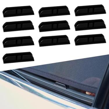 Imagem de XCBYT 10 peças de clipes de retenção de persianas de carro, suportes de cortina de janela autoadesivos universais, clipes de fixação de plástico forte para persianas de janela lateral automotiva